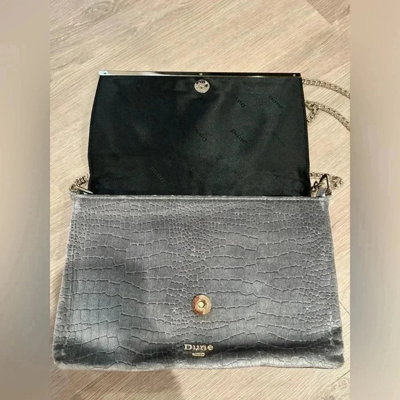 DUNE LONDON Gray Velvet Crossbody Bag - Picture 2 of 7